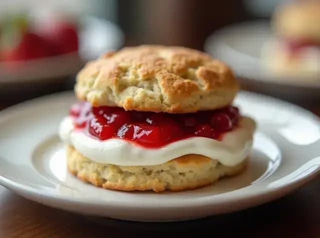 Scone with cream and jam - image from pixabay